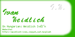 ivan weidlich business card